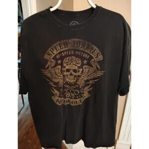 DOM Speed Junkies Motorcycle Biker Skull T Shirt Mens 2XL